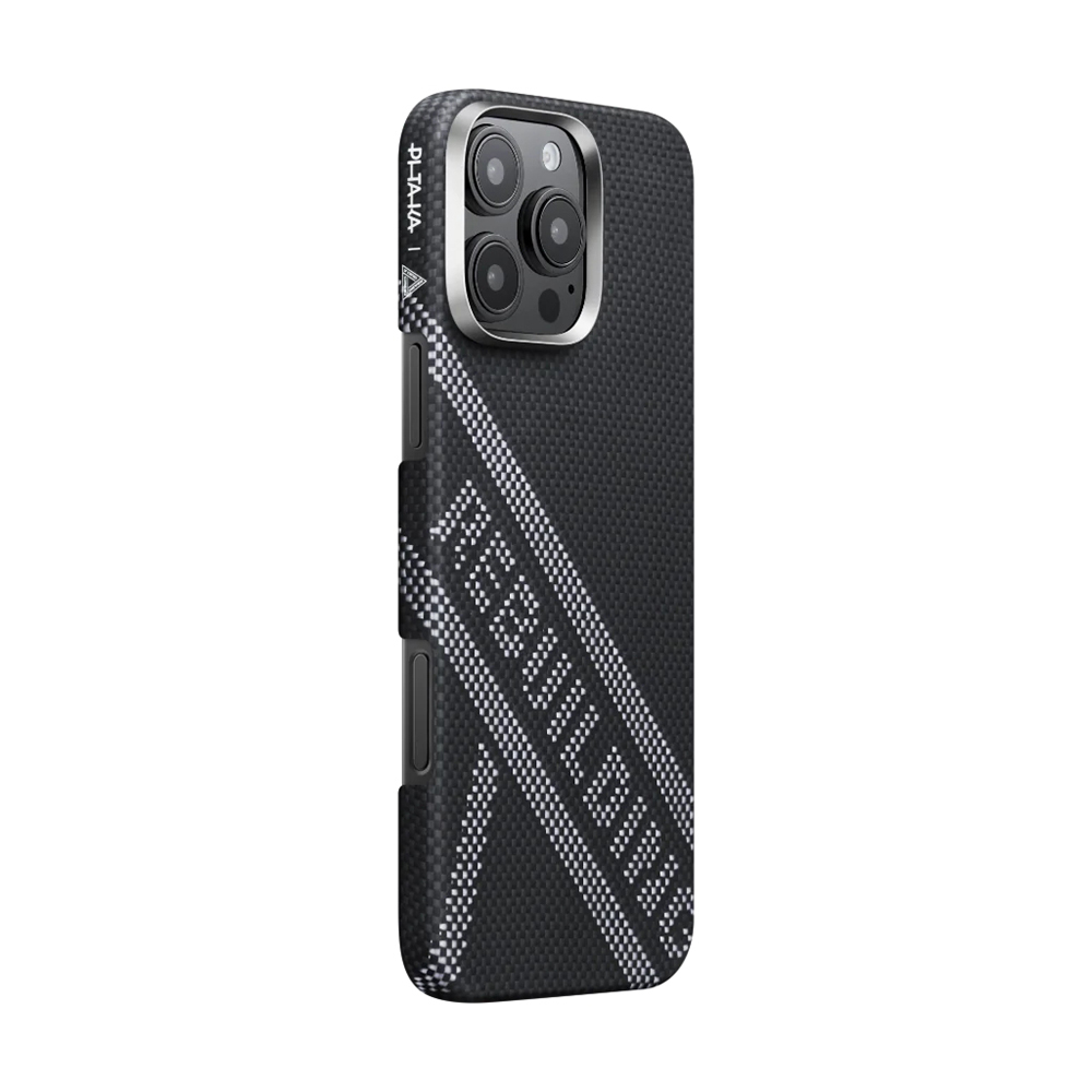 Apple iPhone 16 Pro Max Uyumlu Kılıf M-safe Şarj Özellikli Aramid Fiber Re-TROS Tasarımlı Pitaka Tactile Woven Rebuilding Serisi Kapak - 1