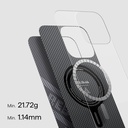 Apple iPhone 16 Pro Max Uyumlu Kılıf M-safe Şarj Özellikli Aramid Fiber Re-TROS Tasarımlı Pitaka Tactile Woven Rebuilding Serisi Kapak - 5