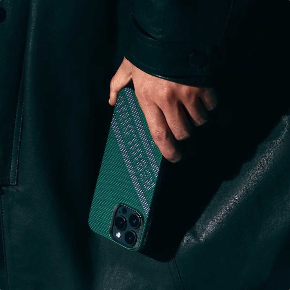 Apple iPhone 16 Pro Max Uyumlu Kılıf M-safe Şarj Özellikli Aramid Fiber Re-TROS Tasarımlı Pitaka Tactile Woven Rebuilding Serisi Kapak - 11