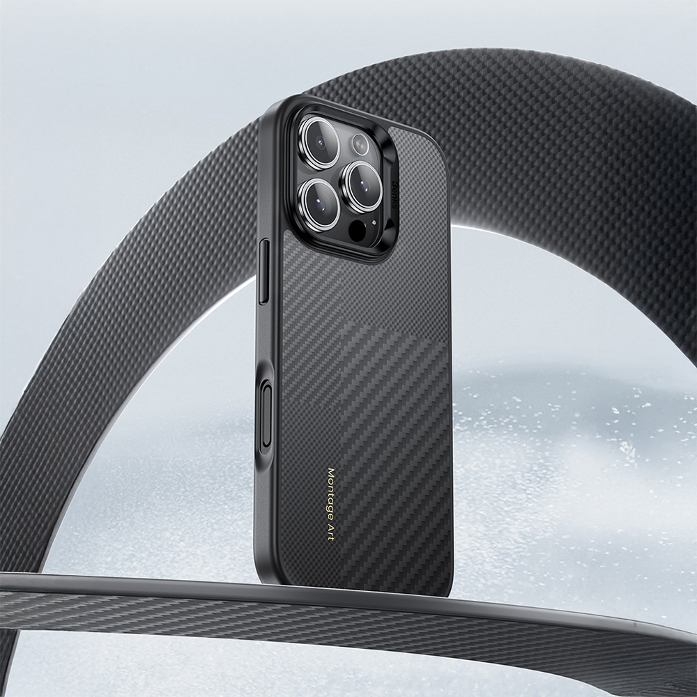 Apple iPhone 16 Pro Max Uyumlu Kılıf Karbon Fiber M-safe Şarj Özellikli Kamera Kontrol Butonlu Benks Hybrid ArmorPro Montage Kevlar Kapak - 12