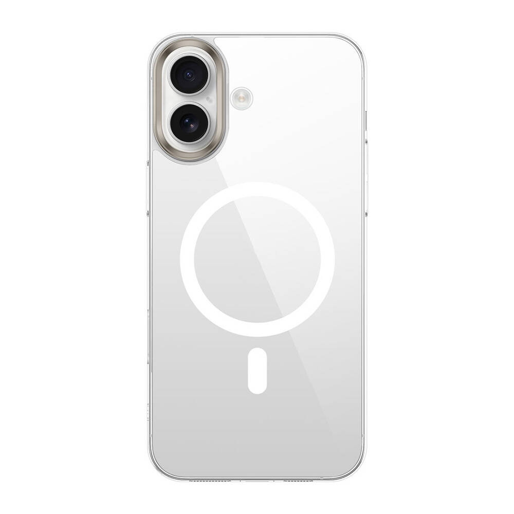 Apple iPhone 16 Uyumlu Kılıf Magsafe Şarj Özellikli Şeffaf Cam Arka Yüzey Zore G-Glass Kapak - 1