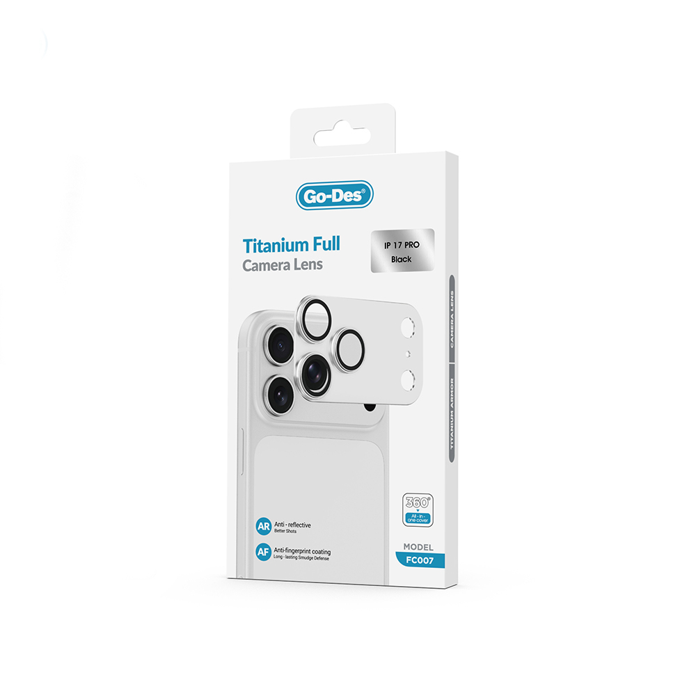 Apple iPhone 17 Pro Uyumlu Go Des FC007 Titanyum Serisi Anti Reflective Kamera Lens Koruyucu - 5