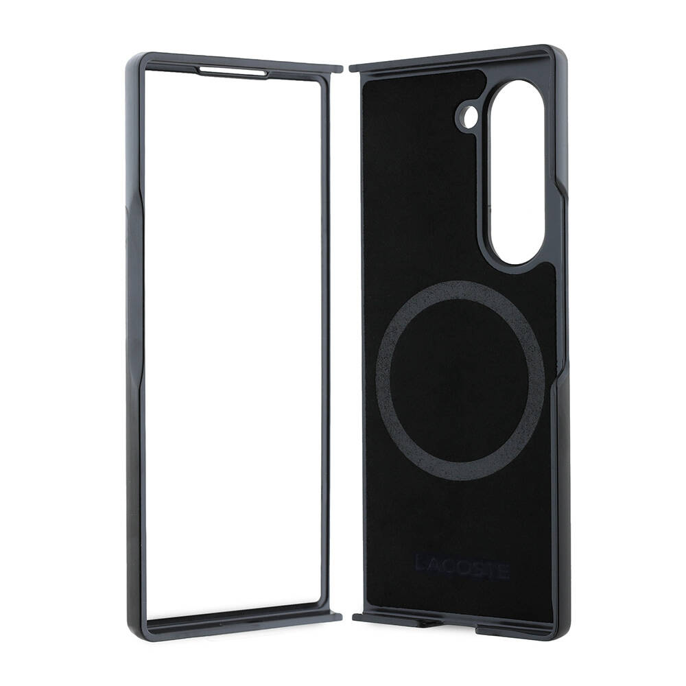 Samsung Galaxy Z Fold 6 Uyumlu Kılıf Lacoste Orjinal Lisanslı PU Pike Desenli Arka Yüzey İkonik Timsah Dokuma Logolu Kapak - 5