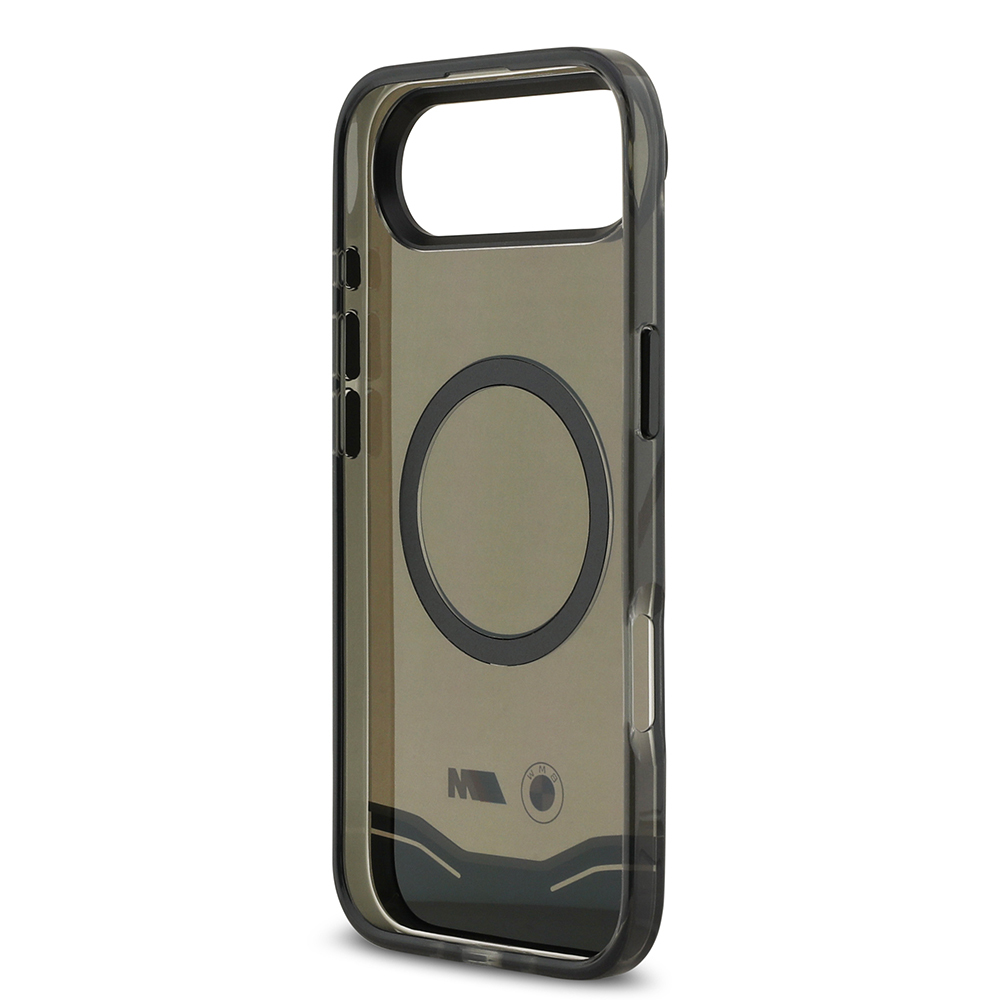 Apple iPhone 17 Air Uyumlu Kılıf BMW Orjinal Lisanslı M-safe Şarj Özellikli Metal Buton Tasarımlı Tranparan M Dizayn Kapak - 6