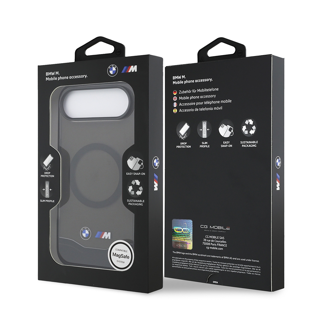 Apple iPhone 17 Air Uyumlu Kılıf BMW Orjinal Lisanslı M-safe Şarj Özellikli Metal Buton Tasarımlı Tranparan M Dizayn Kapak - 7