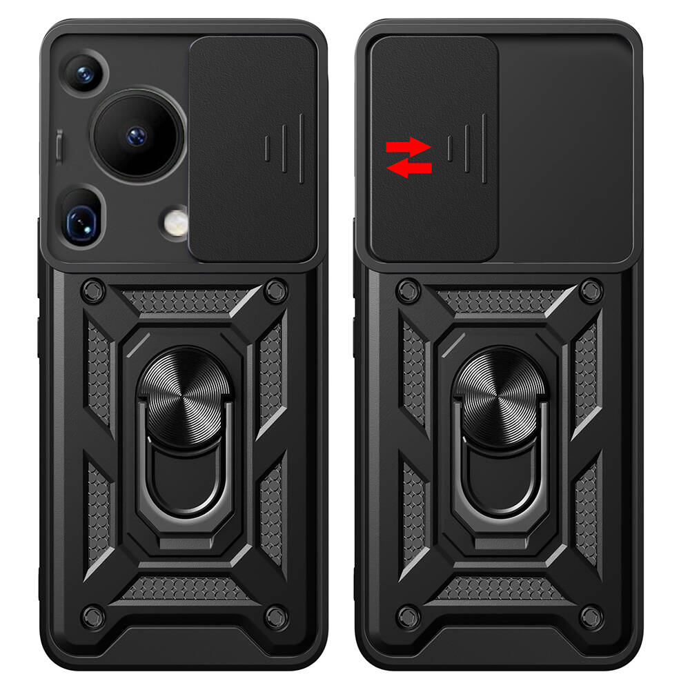 Huawei Pura 70 Ultra Uyumlu Kılıf Magnetik Standlı Kamera Korumalı Zore Sürgülü Vega Kapak - 2