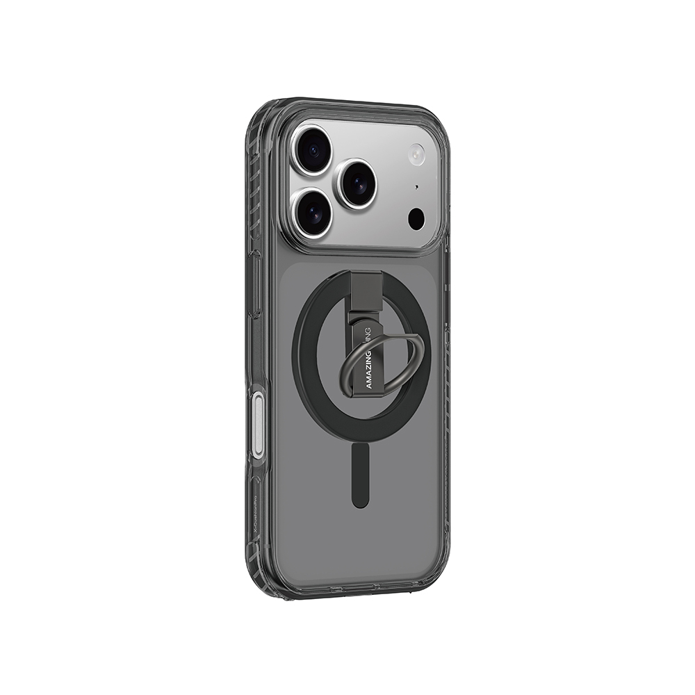 Apple iPhone 17 Pro Uyumlu Kılıf M-safe Şarj Özellikli Yüzük Standlı Amazingthing Titan Pro Serisi Kapak - 3