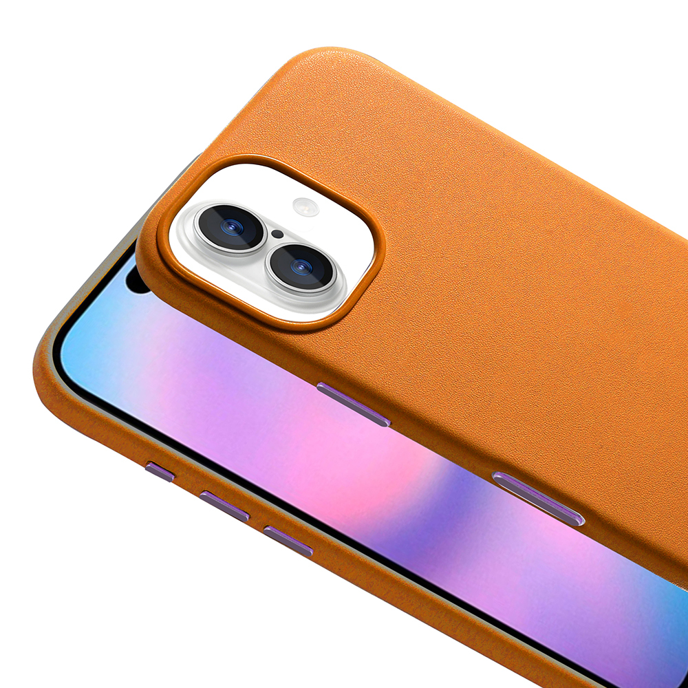 Apple iPhone 17 Uyumlu Kılıf M-safe Şarj Özellikli PU Deri Görünümlü Zore Kupra Kapak - 11