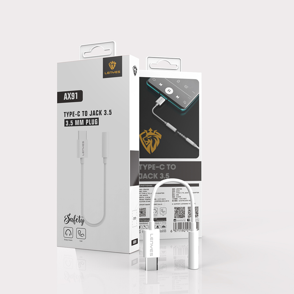 Lenyes AX91 Type-C to 3.5mm Hi-Fi Aux Çevirici Ses Adaptörü - 1