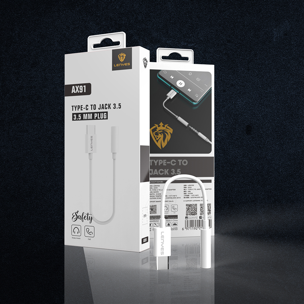 Lenyes AX91 Type-C to 3.5mm Hi-Fi Aux Çevirici Ses Adaptörü - 3