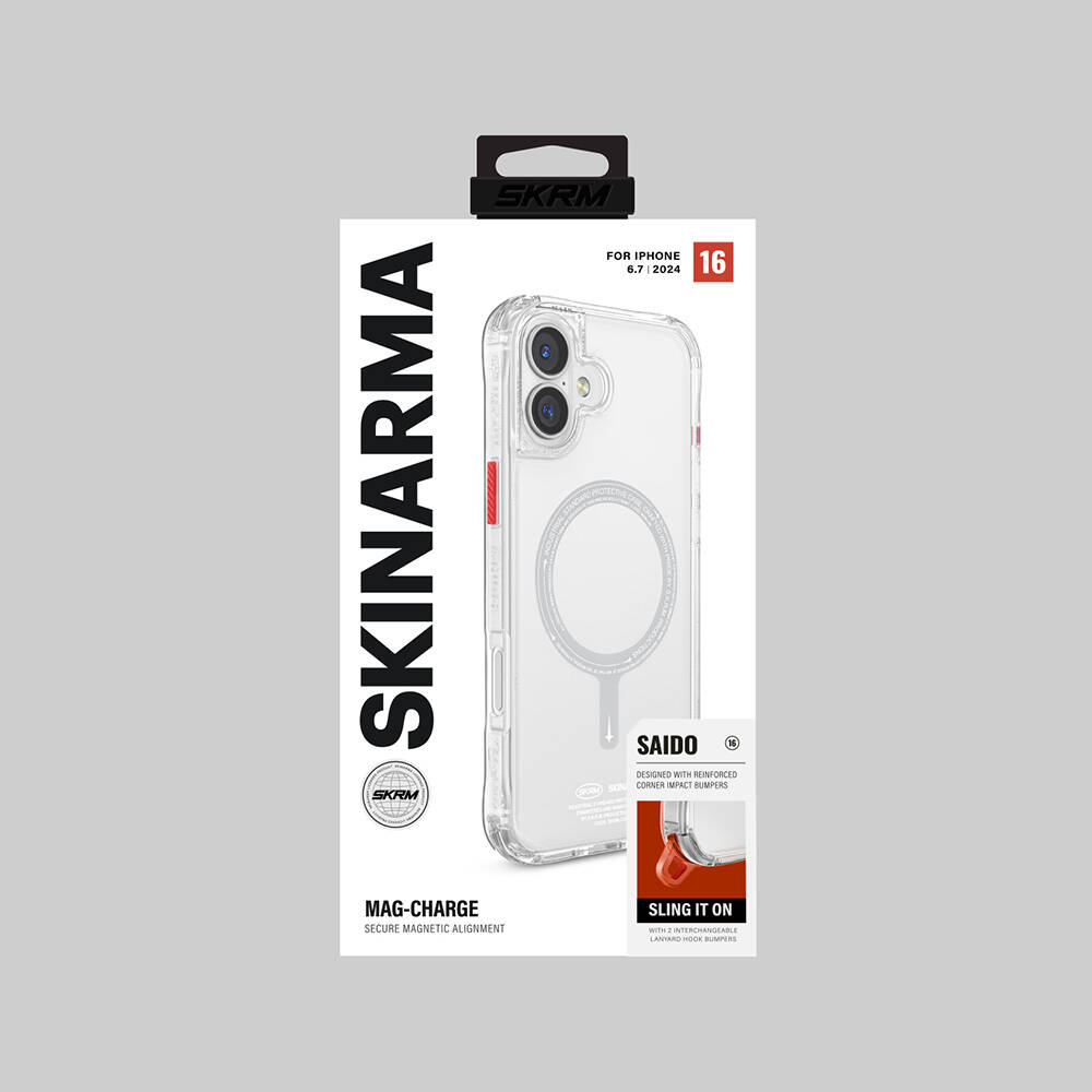 Apple iPhone 16 Plus Uyumlu Kılıf SkinArma Şeffaf Airbag Tasarımlı Magsafe Şarj Özellikli Saido Kapak - 3