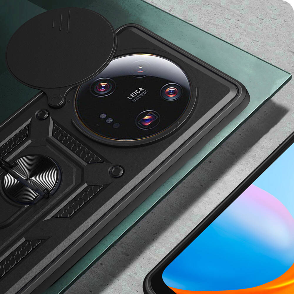 Xiaomi Mi 13 Ultra Uyumlu Kılıf Magnetik Standlı Kamera Korumalı Zore Sürgülü Vega Kapak - 4