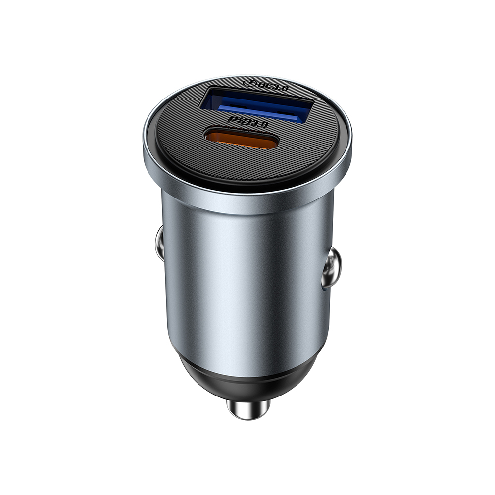 Wiwu Wi-CC030 Nano Lite Serisi Type-C + USB-A Hızlı Şarj Özellikli Akım Korumalı Araç Şarj Aleti PD ve QC3.0 35W - 2