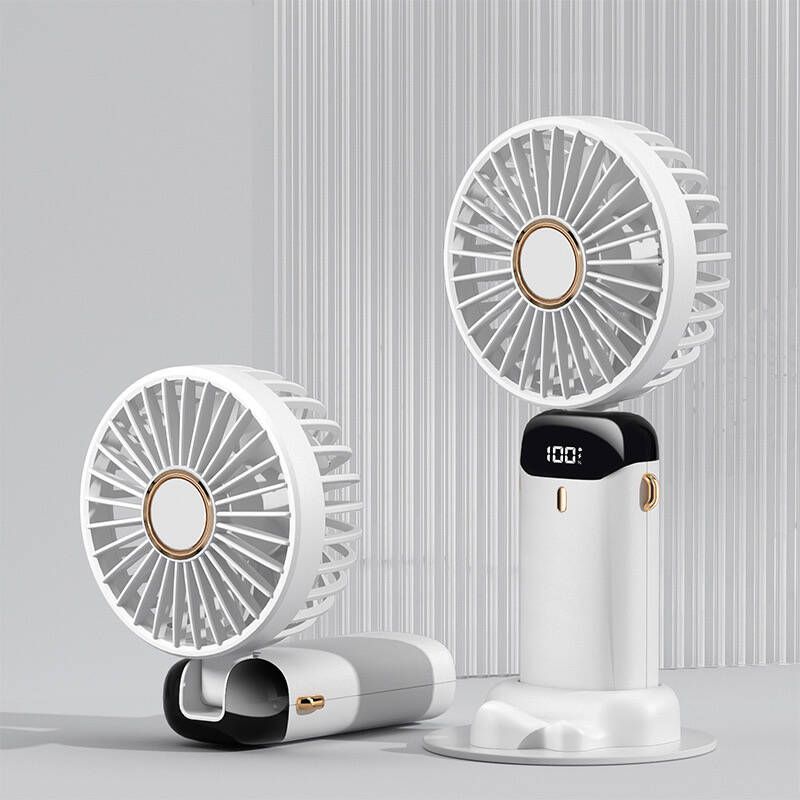 Zore N15 Dijital LED Göstergeli Katlanabilir Askılıklı Portatif Mini Vantilatör Soğutucu El Fanı - 2
