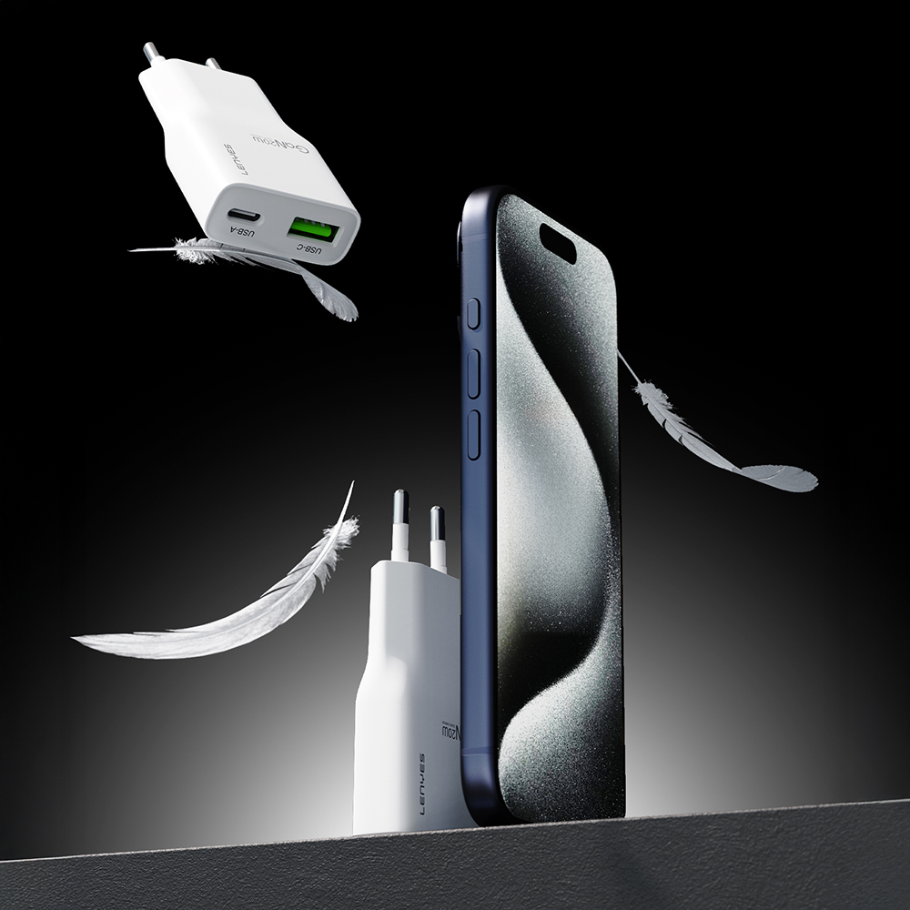 Lenyes LCH11 Serisi Type-C to Lightning GaN Teknolojili PD Hızlı Şarj Özellikli Kablolu Şarj Seti 20W - 3