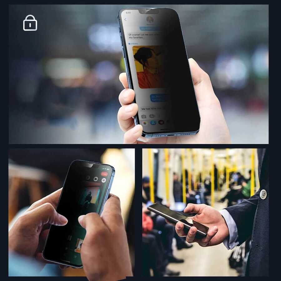 Apple iPhone 15 Pro Uyumlu Hayalet Ekran Koruyucu Davin Privacy Seramik Ekran Filmi - 1