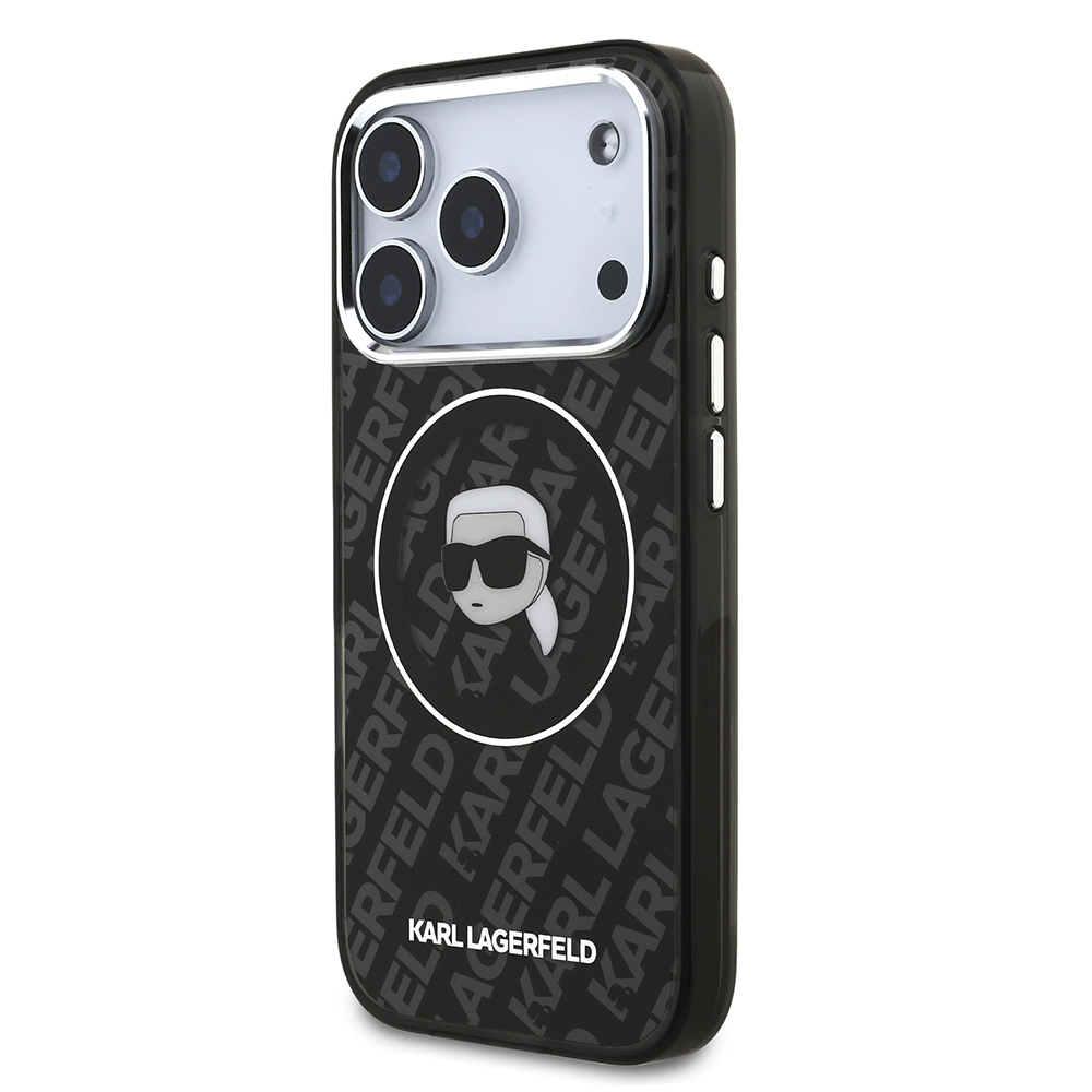 Apple iPhone 17 Pro Uyumlu Kılıf Karl Lagerfeld Orjinal Lisanslı IML Baskılı KL Heads Kapak - 1