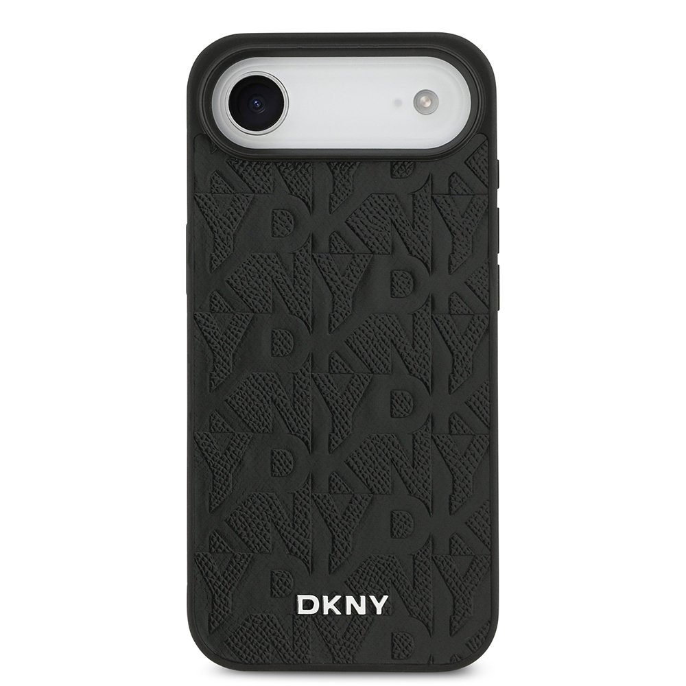 Apple iPhone 17 Air Uyumlu Kılıf DKNY Orjinal Lisanslı M-safe Şarj Özellikli 3D Yazılı Grid Pattern Kapak - 2