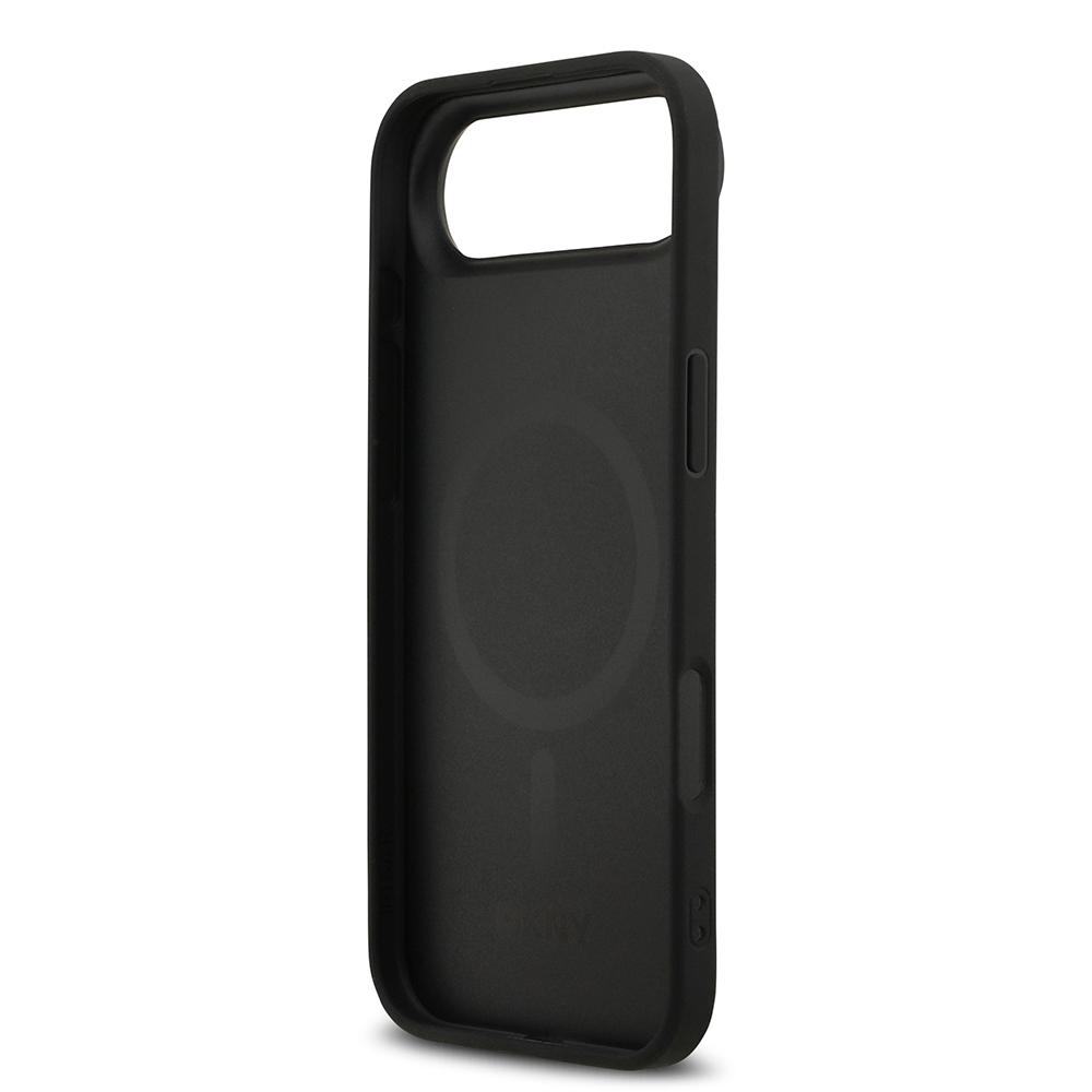Apple iPhone 17 Air Uyumlu Kılıf DKNY Orjinal Lisanslı M-safe Şarj Özellikli 3D Yazılı Grid Pattern Kapak - 6