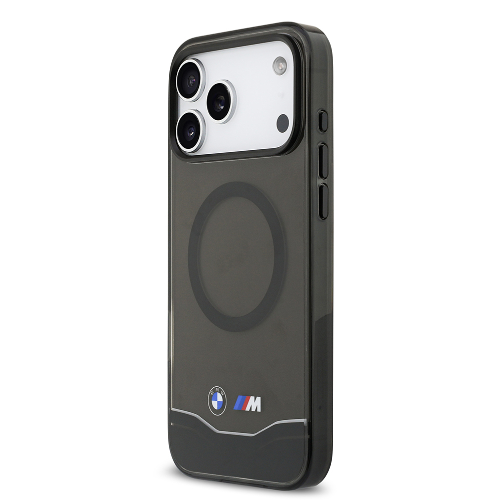 Apple iPhone 17 Pro Max Uyumlu Kılıf BMW Orjinal Lisanslı M-safe Şarj Özellikli Metal Buton Tasarımlı Tranparan M Dizayn Kapak - 1