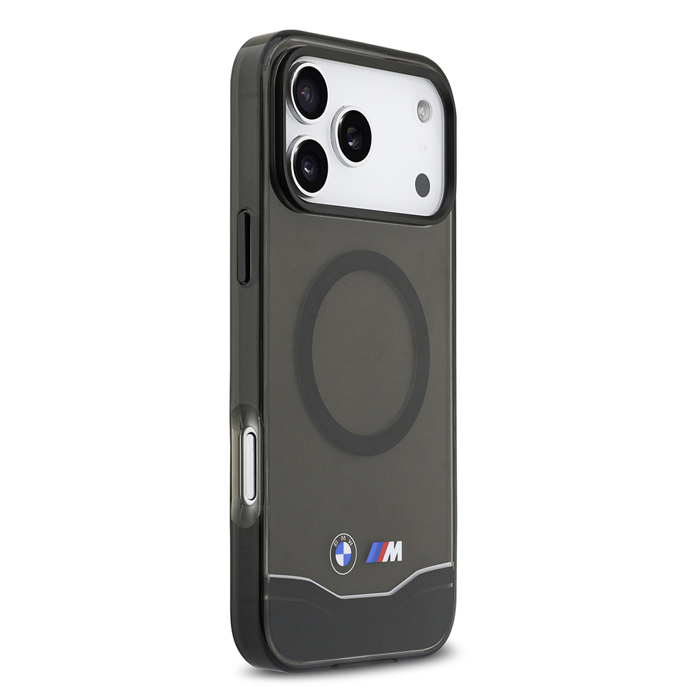 Apple iPhone 17 Pro Max Uyumlu Kılıf BMW Orjinal Lisanslı M-safe Şarj Özellikli Metal Buton Tasarımlı Tranparan M Dizayn Kapak - 3