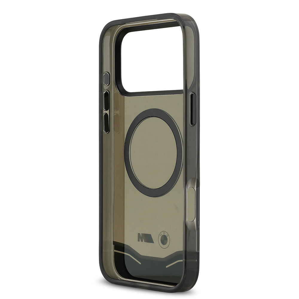Apple iPhone 17 Pro Max Uyumlu Kılıf BMW Orjinal Lisanslı M-safe Şarj Özellikli Metal Buton Tasarımlı Tranparan M Dizayn Kapak - 6
