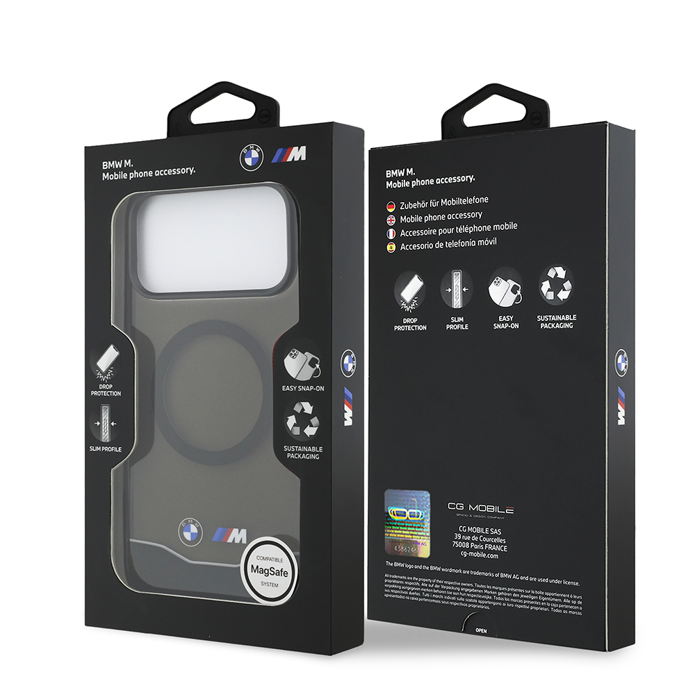 Apple iPhone 17 Pro Max Uyumlu Kılıf BMW Orjinal Lisanslı M-safe Şarj Özellikli Metal Buton Tasarımlı Tranparan M Dizayn Kapak - 7