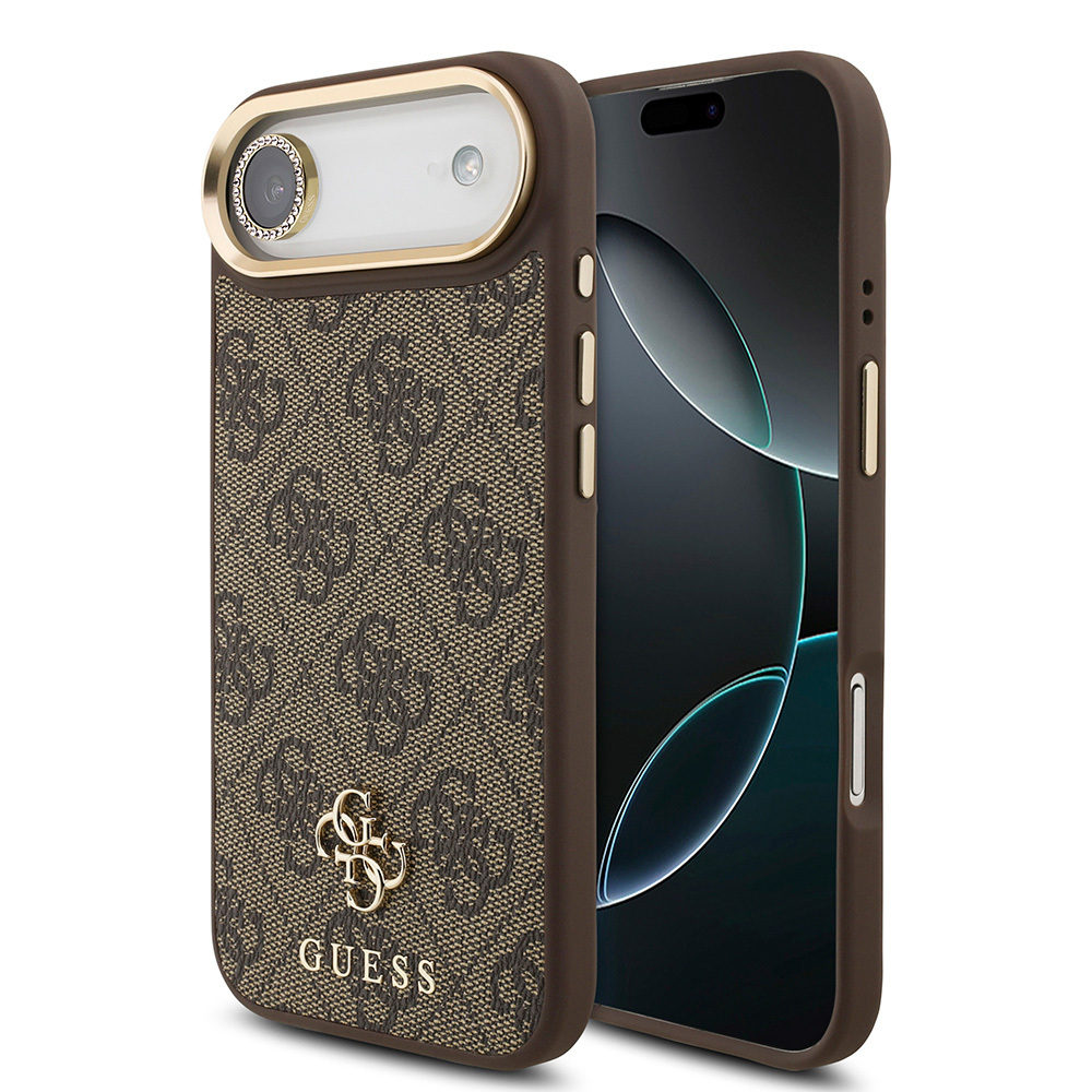 Apple iPhone 17 Air Uyumlu Guess Orjinal Lisanslı 4G ve Yazı Logolu Kılıf + Ekran Koruyucu + Lens Koruyucu 3in1 Aksesuar Seti - 1