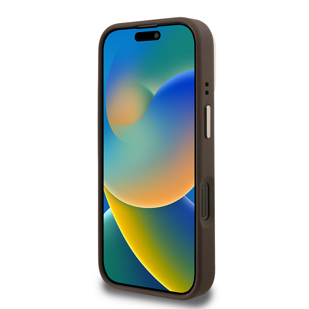 Apple iPhone 16 Pro Uyumlu Kılıf Guess Orjinal Lisanslı PU Deri 4G Desenli Metal Büyük 4G ve Yazı Logolu Kamera Standlı Kapak - 4