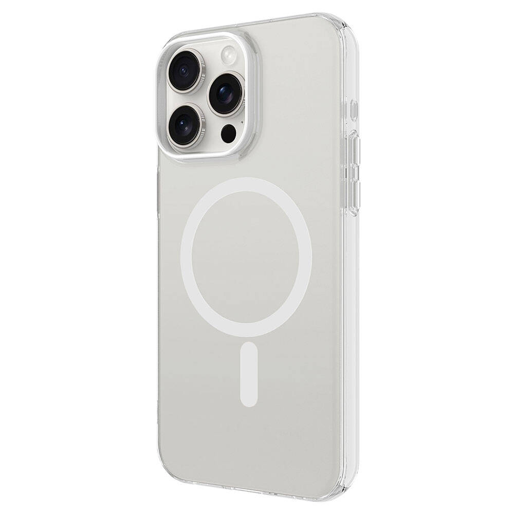 Apple iPhone 15 Pro Max Uyumlu Kılıf Zore M-safe Şarj Özellikli Buzlu Transparan C-Pro Sert Kapak - 1