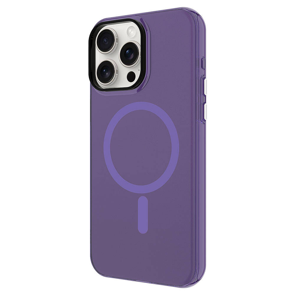 Apple iPhone 15 Pro Max Uyumlu Kılıf Zore M-safe Şarj Özellikli Buzlu Transparan C-Pro Sert Kapak - 6