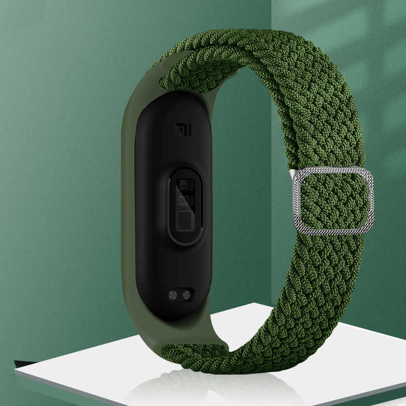 Xiaomi Mi Band 3 Uyumlu Kordon Örgü İşlemeli Yumuşak Hasır KRD-49 Kayış - 1