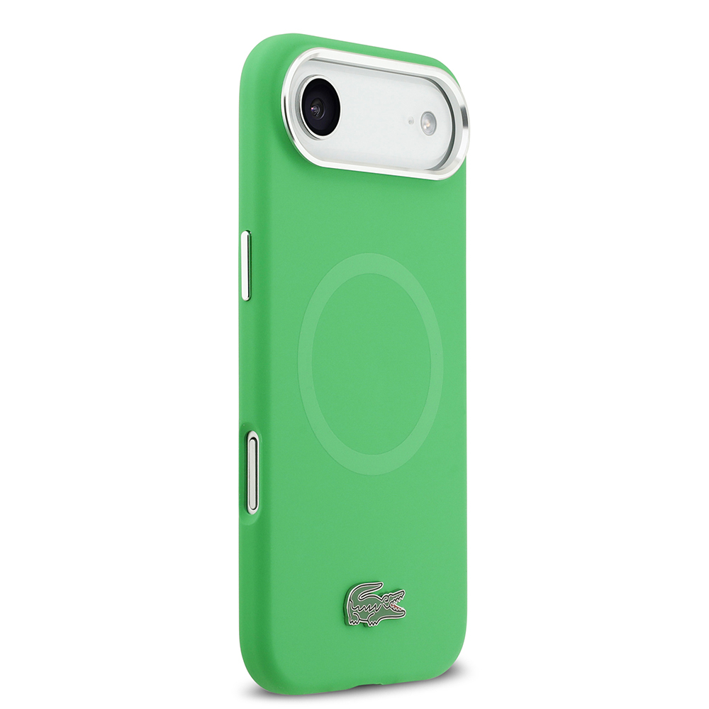 Apple iPhone 17 Air Uyumlu Kılıf Lacoste Orjinal Lisanslı M-safe Şarj Özellikli İkonik Logolu Metal Kamera Çerçeveli Silikon Kapak - 3