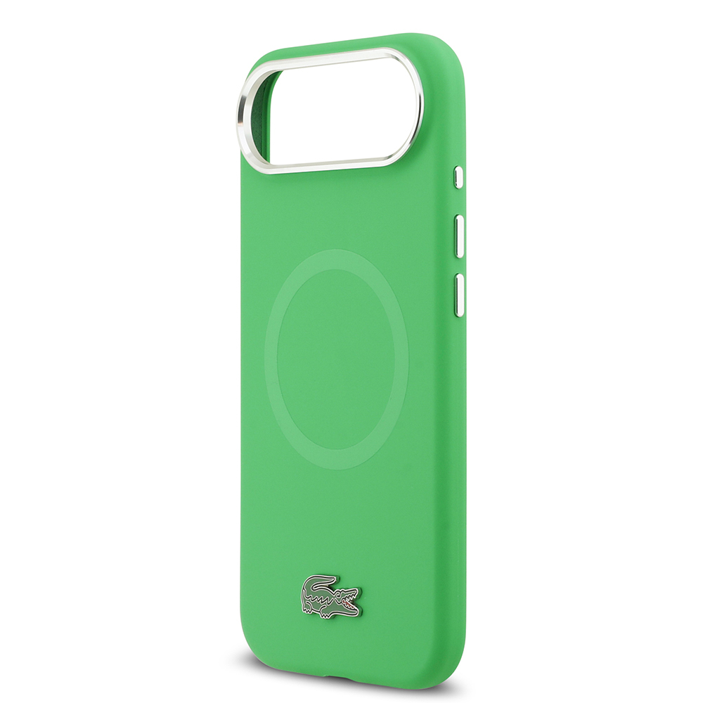 Apple iPhone 17 Air Uyumlu Kılıf Lacoste Orjinal Lisanslı M-safe Şarj Özellikli İkonik Logolu Metal Kamera Çerçeveli Silikon Kapak - 5