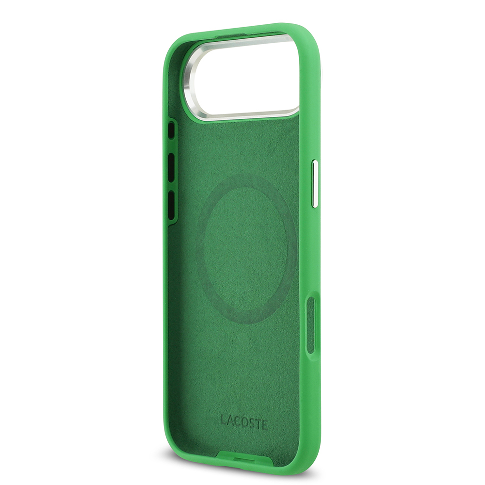 Apple iPhone 17 Air Uyumlu Kılıf Lacoste Orjinal Lisanslı M-safe Şarj Özellikli İkonik Logolu Metal Kamera Çerçeveli Silikon Kapak - 6