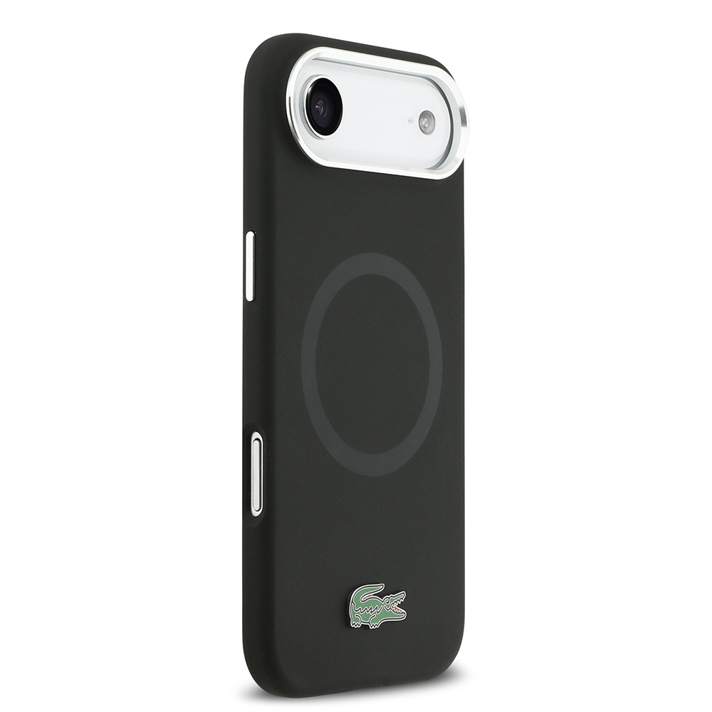 Apple iPhone 17 Air Uyumlu Kılıf Lacoste Orjinal Lisanslı M-safe Şarj Özellikli İkonik Logolu Metal Kamera Çerçeveli Silikon Kapak - 10