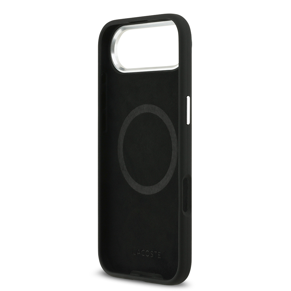 Apple iPhone 17 Air Uyumlu Kılıf Lacoste Orjinal Lisanslı M-safe Şarj Özellikli İkonik Logolu Metal Kamera Çerçeveli Silikon Kapak - 13