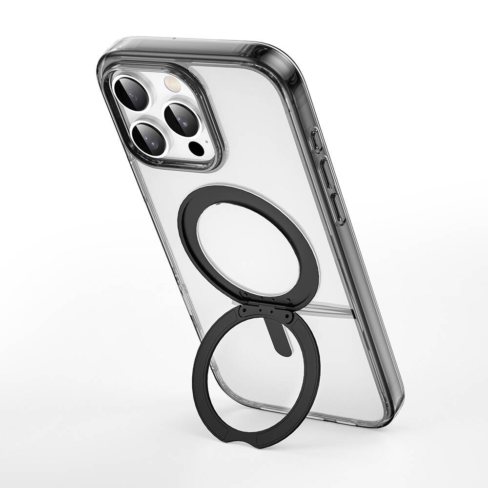 Apple iPhone 16 Pro Uyumlu Kılıf Wiwu MCC-201 iShield Ultra Serisi Magsafe Şarj Özellikli Standlı Crystal Sert PC Kapak - 4