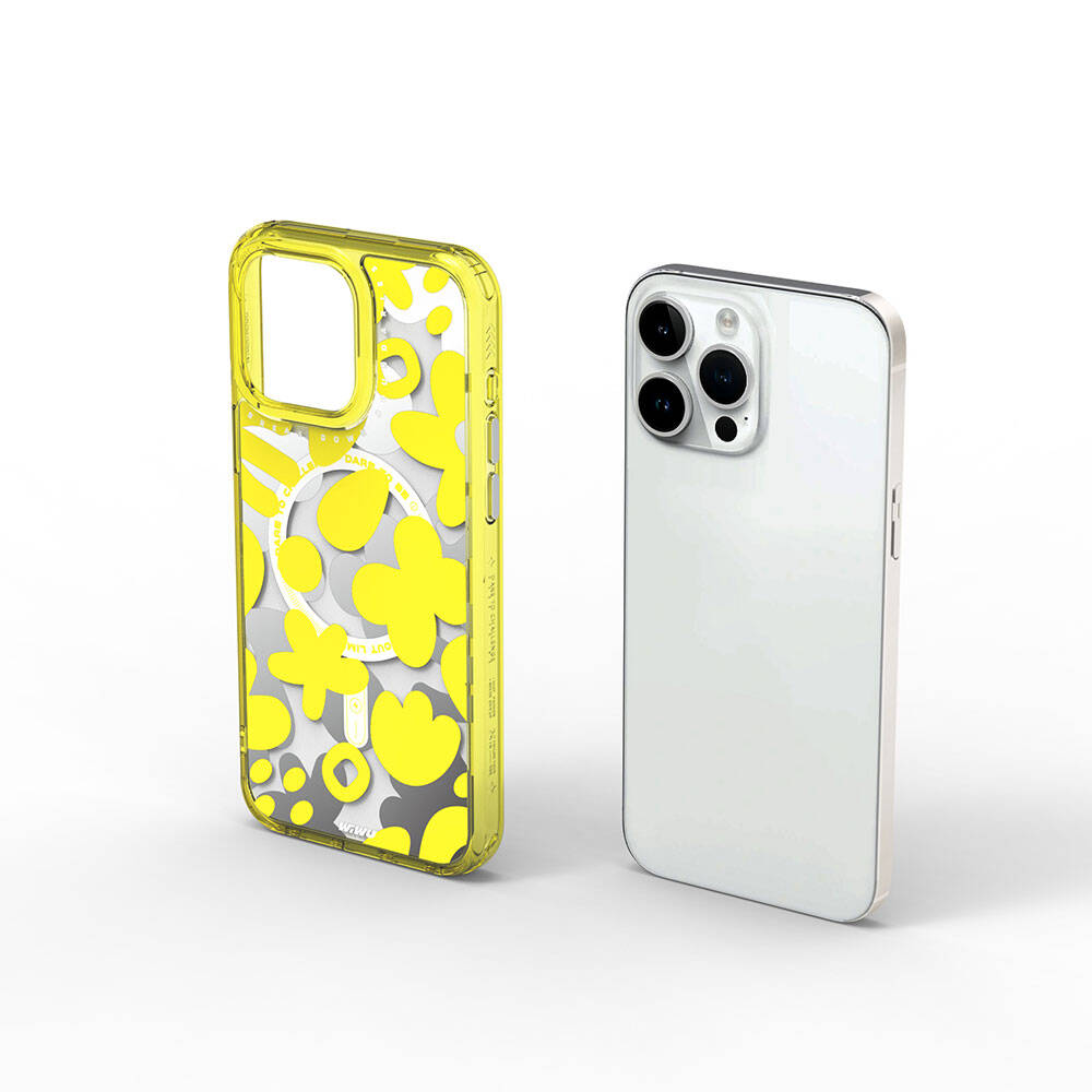 Apple iPhone 15 Pro Uyumlu Kılıf M-safe Şarj Özellikli Boya Desenli Wiwu Fluorescent G Serisi Kapak - 3