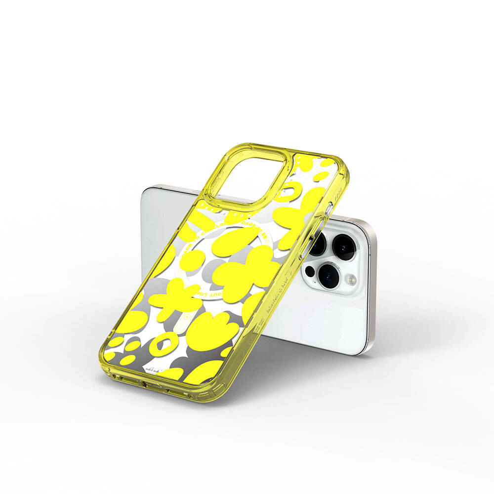 Apple iPhone 15 Pro Uyumlu Kılıf M-safe Şarj Özellikli Boya Desenli Wiwu Fluorescent G Serisi Kapak - 4