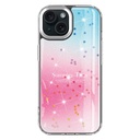 Apple iPhone 15 Uyumlu Kılıf Simli Desenli Parlak Zore Task Kapak - 1