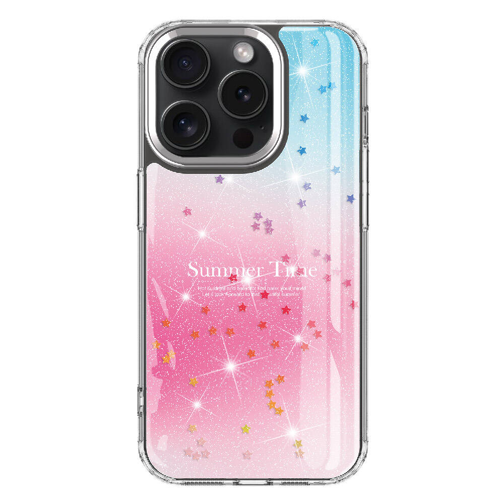 Apple iPhone 15 Pro Uyumlu Kılıf Simli Desenli Parlak Zore Task Kapak - 1