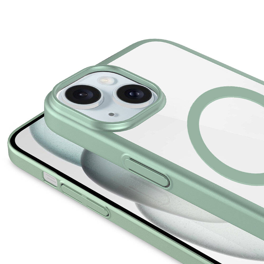 Apple iPhone 15 Plus Uyumlu Kılıf Wireless Şarj Özellikli Sert PC Zore Mat Riksos M-safe Kapak - 8