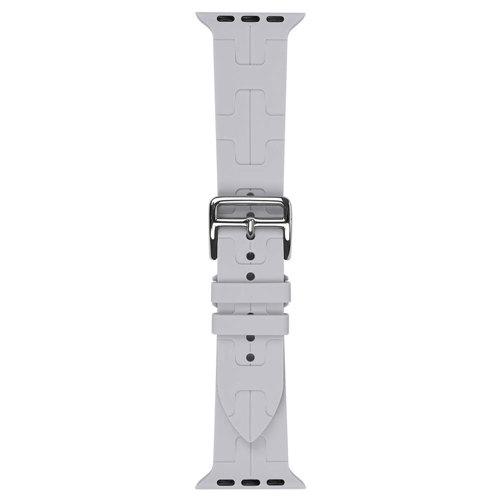 Apple Watch 38mm Uyumlu Kordon Silikon Yumuşak Esnek Metal Klipsli KRD-92 Kayış - 11