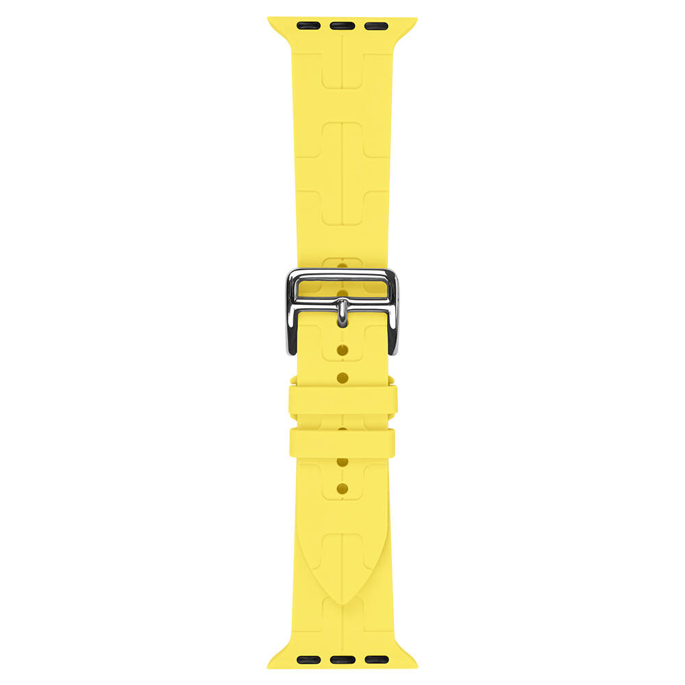 Apple Watch 38mm Uyumlu Kordon Silikon Yumuşak Esnek Metal Klipsli KRD-92 Kayış - 14