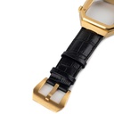​​​Apple Watch 7 45mm Uyumlu Kordon Deri Kordon Metal Kasa Korumalı Luxury KRD-67 Kayış - 1