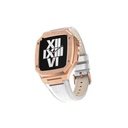 ​​​Apple Watch 7 45mm Uyumlu Kordon Deri Kordon Metal Kasa Korumalı Luxury KRD-67 Kayış - 13