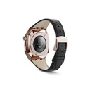 ​​​Apple Watch 7 45mm Uyumlu Kordon Deri Kordon Metal Kasa Korumalı Luxury KRD-67 Kayış - 16