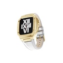 ​​​Apple Watch 7 45mm Uyumlu Kordon Deri Kordon Metal Kasa Korumalı Luxury KRD-67 Kayış - 23