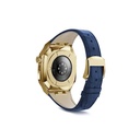 ​​​Apple Watch 7 45mm Uyumlu Kordon Deri Kordon Metal Kasa Korumalı Luxury KRD-67 Kayış - 26